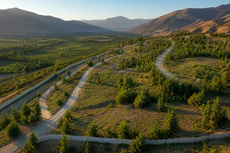 Los terrenos del proyecto con el valle al fondo